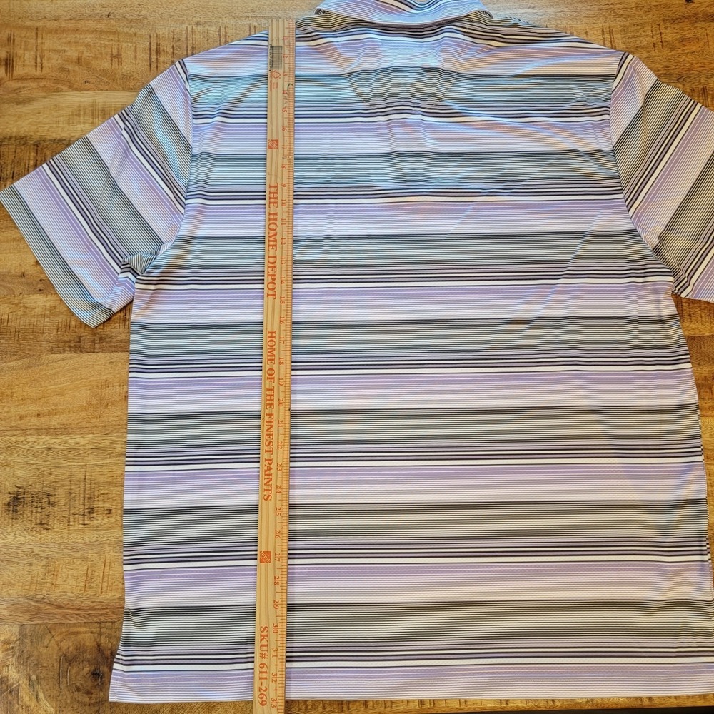 Men's‎ 2XLT Golf Polo Shirt PGA Tour Pro Series Linear Energy White/Purple/Black - Picture 5 of 9